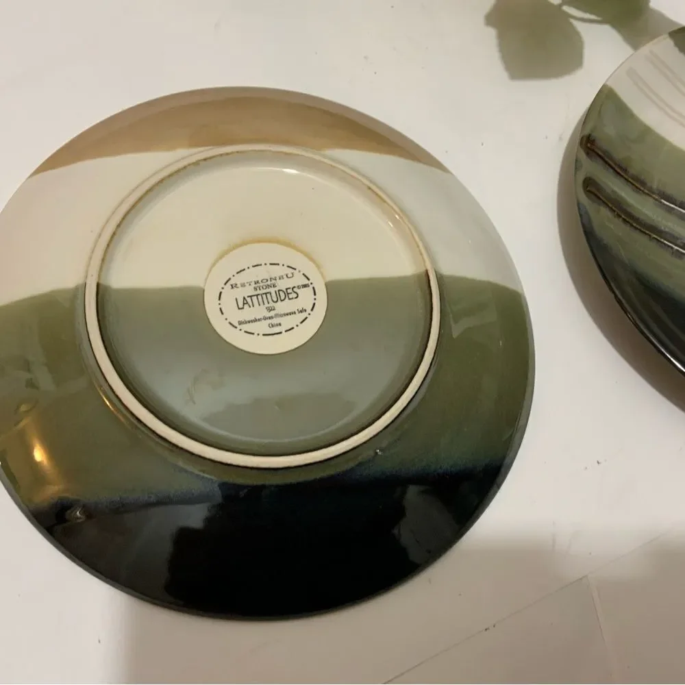 Set of 3 Retroneu Stone Lattitudes 1322 salad plates 7.5” G6